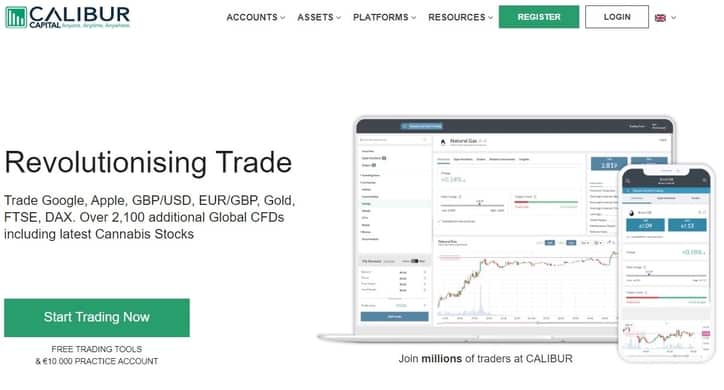 Calibur capital homepage